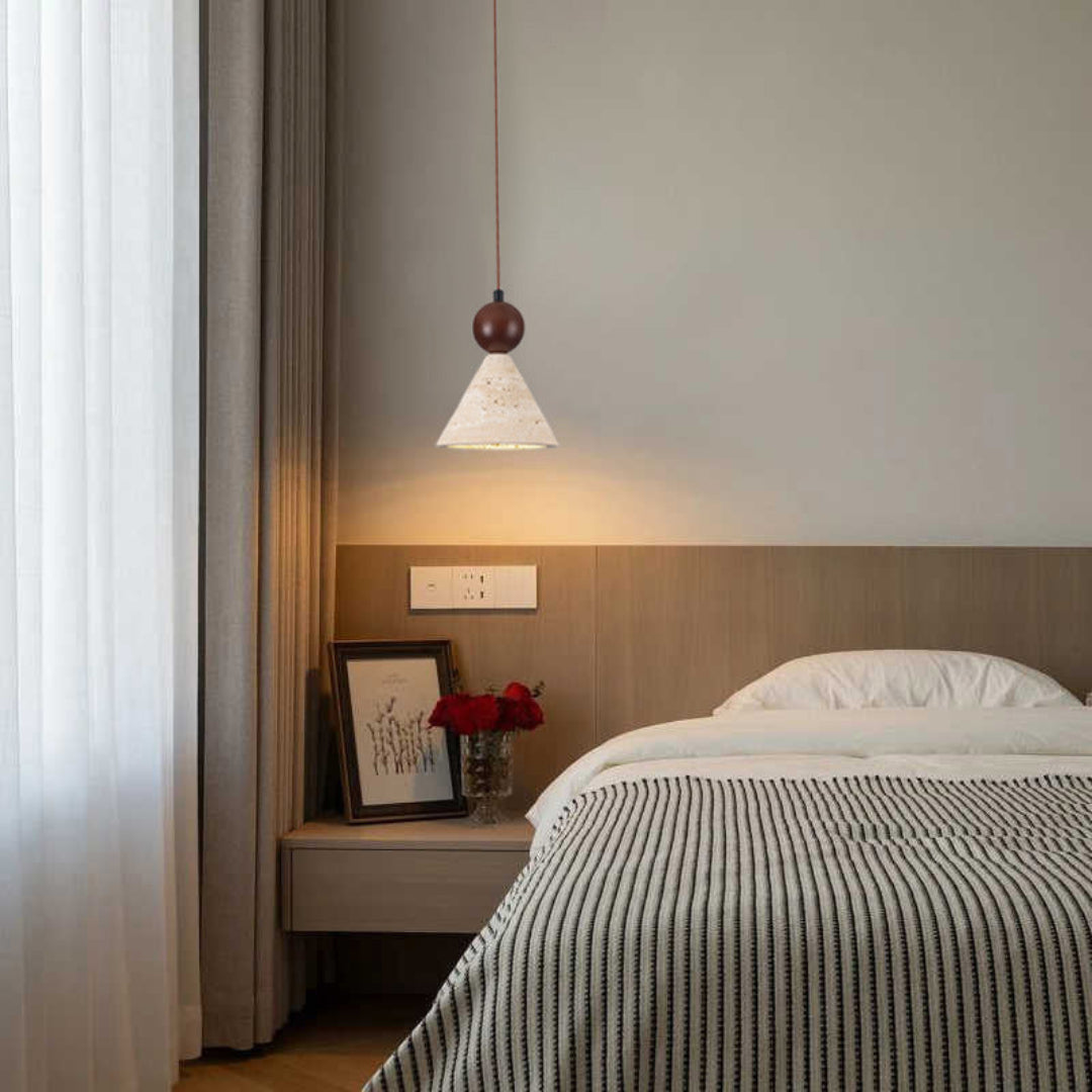 Retro Travertin Hanglamp – Tijdloze Luxe en Verfijning