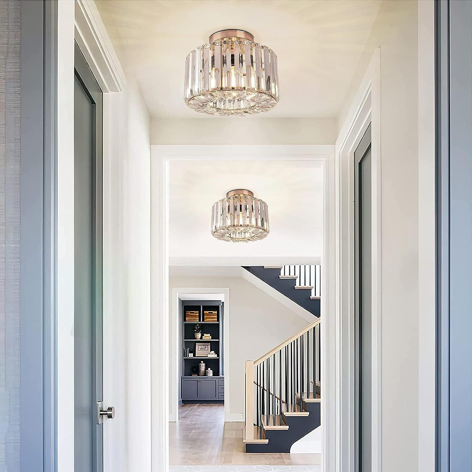 Elegante Kristallen Plafondlamp - Luxe en Stijlvol Ontwerp-light decor-De Bazelaar