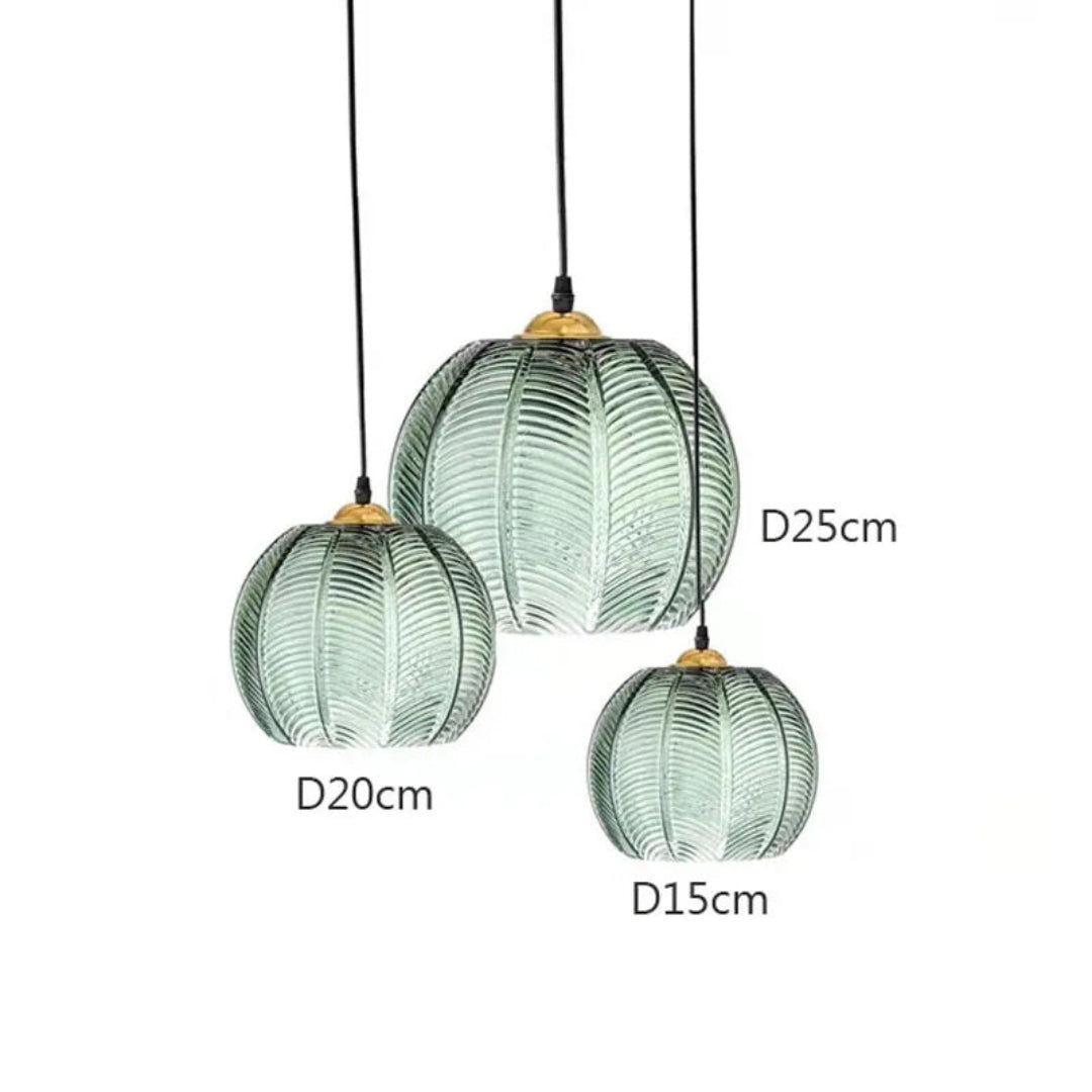 Moderne Noordse Hanglamp met Groen Bladmotief