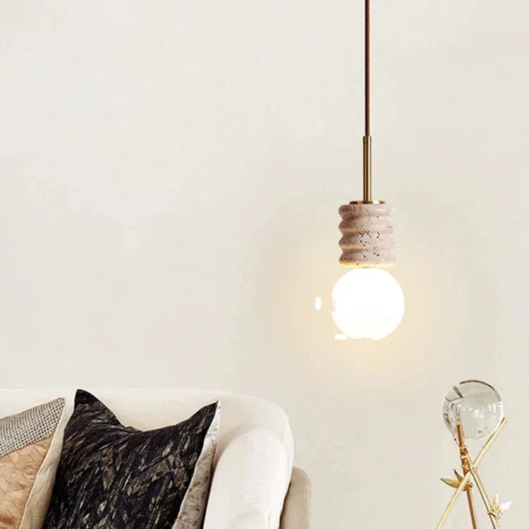 Elegante LED Hanglamp met Moderne Steenafwerking-light decor-De Bazelaar