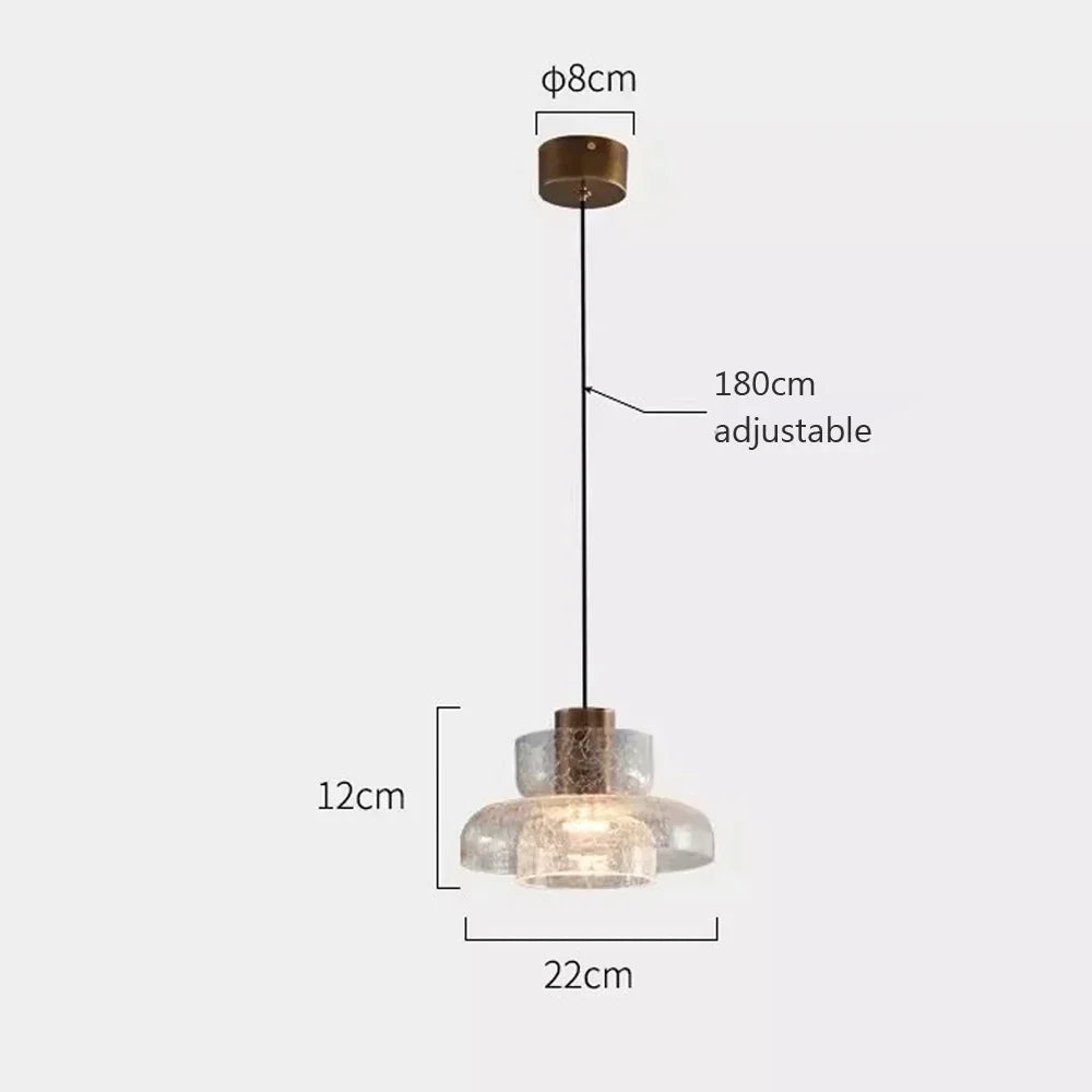 Retro LED Hanglamp Gebroken Glas - Luxe & Stijlvol-light decor-De Bazelaar