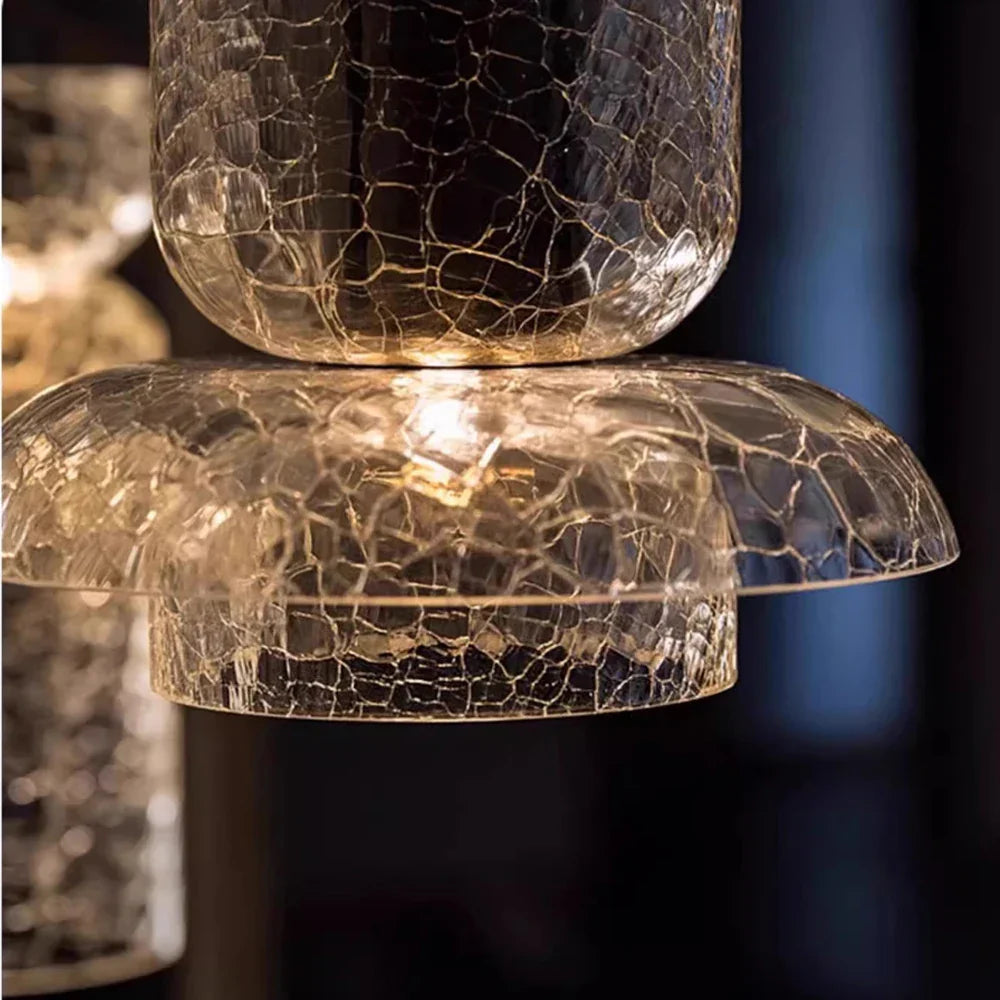 Retro LED Hanglamp Gebroken Glas - Luxe & Stijlvol-light decor-De Bazelaar