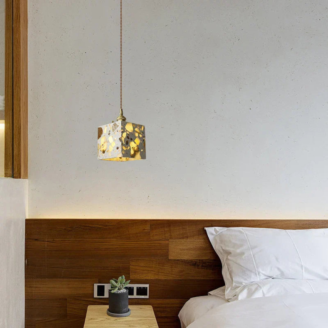 Hanglamp LED in Terrazzo Marmer – Modern Scandinavisch Design