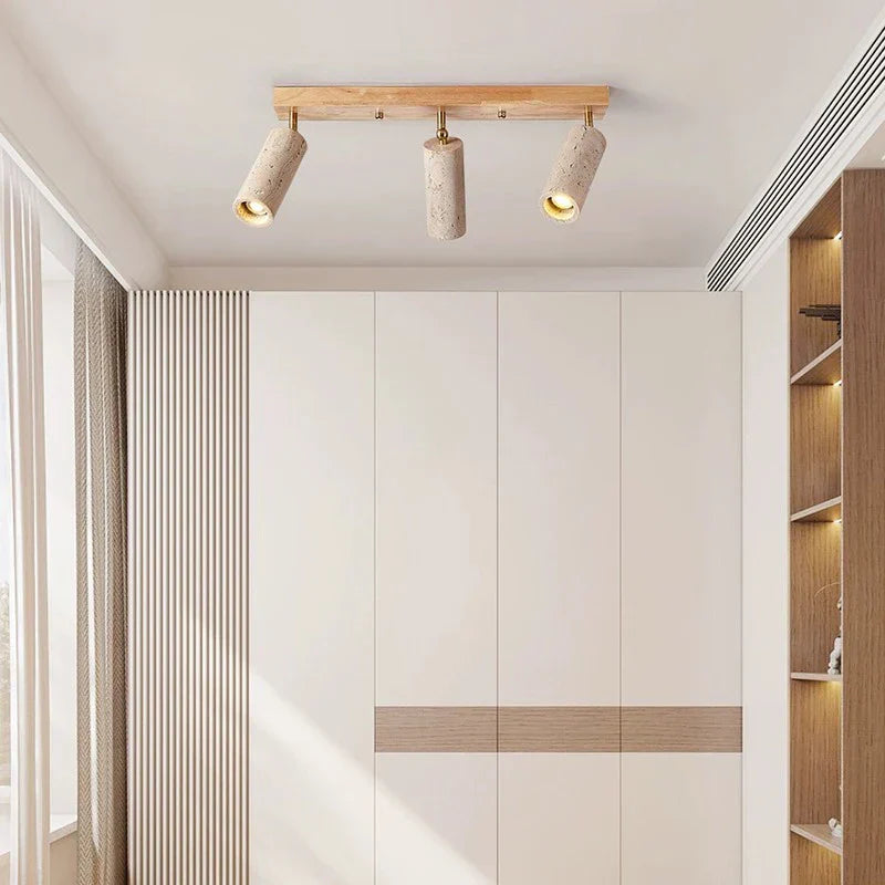 Travertin LED Plafondlamp met 3 Koppen – Stijlvol en Modern-light decor-De Bazelaar