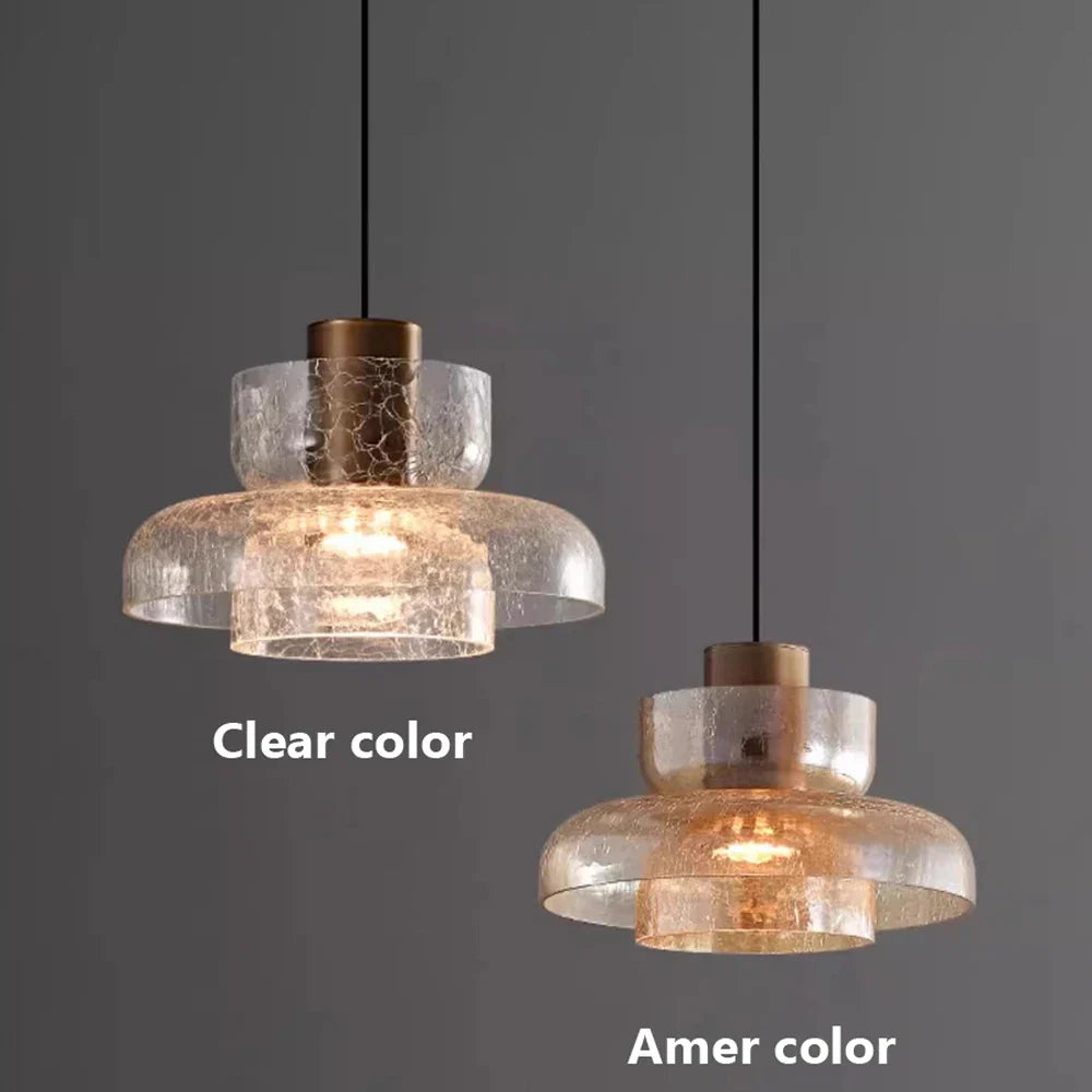 Retro LED Hanglamp Gebroken Glas - Luxe & Stijlvol-light decor-De Bazelaar
