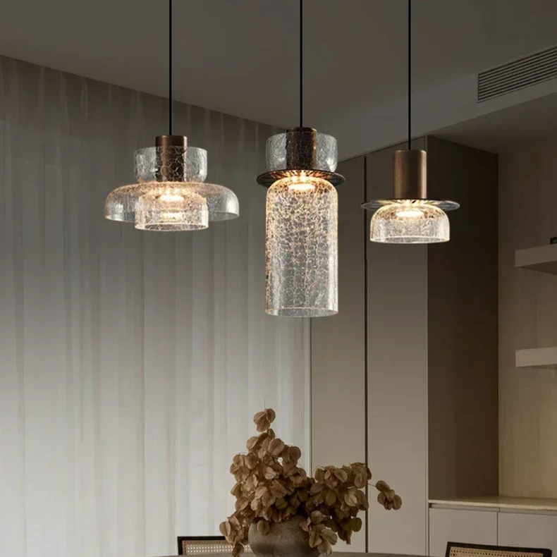 Retro LED Hanglamp Gebroken Glas - Luxe & Stijlvol-light decor-De Bazelaar