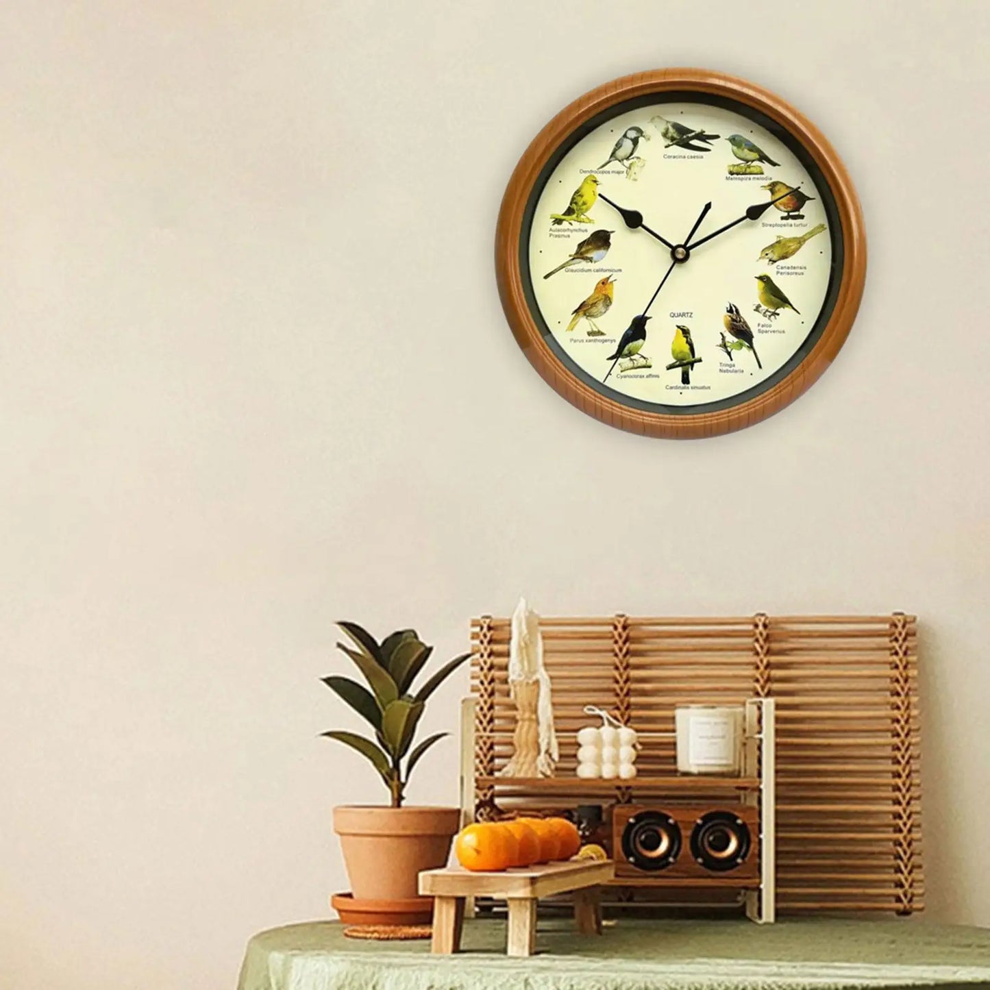 Wandklok - Decoratief Tijdstuk met Vogelgeluiden - Unieke Sfeer-Wall Clocks-De Bazelaar
