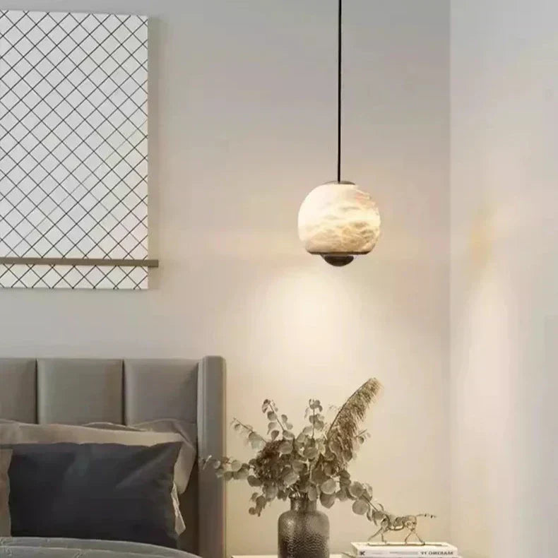 Luxe Marmeren Hanglamp met Albast-light decor-De Bazelaar