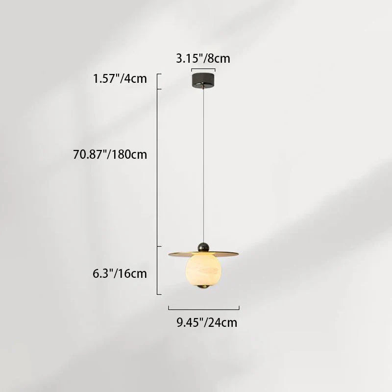 Aluminium LED Hanglamp met Marmer Design-light decor-De Bazelaar