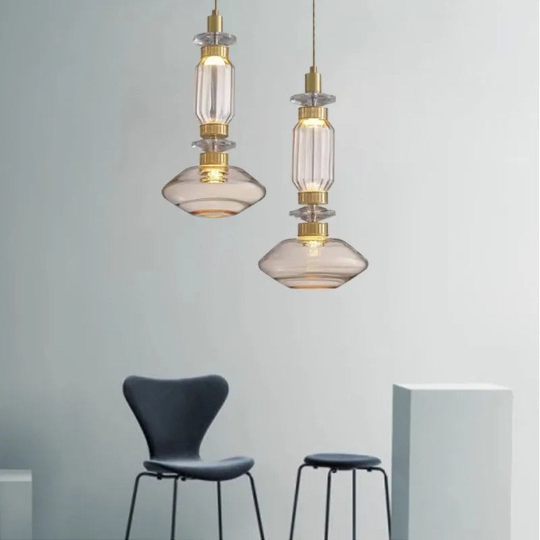 Exotische Glazen Hanglamp met Onregelmatig Design