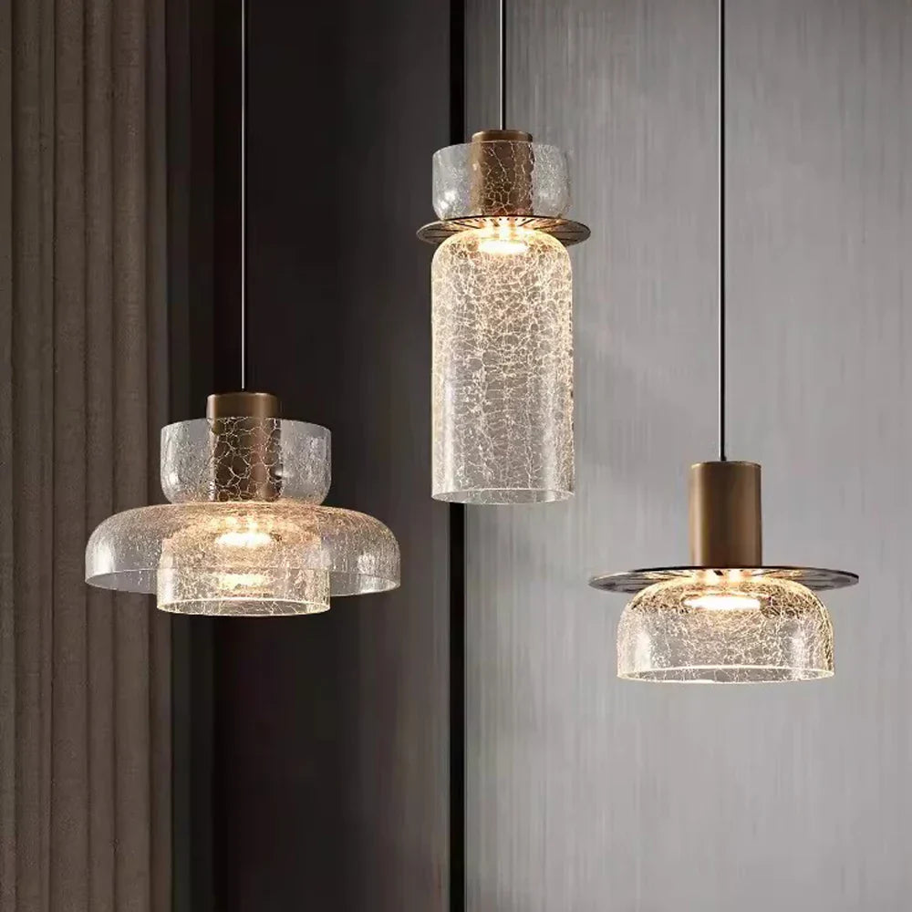 Retro LED Hanglamp Gebroken Glas - Luxe & Stijlvol-light decor-De Bazelaar