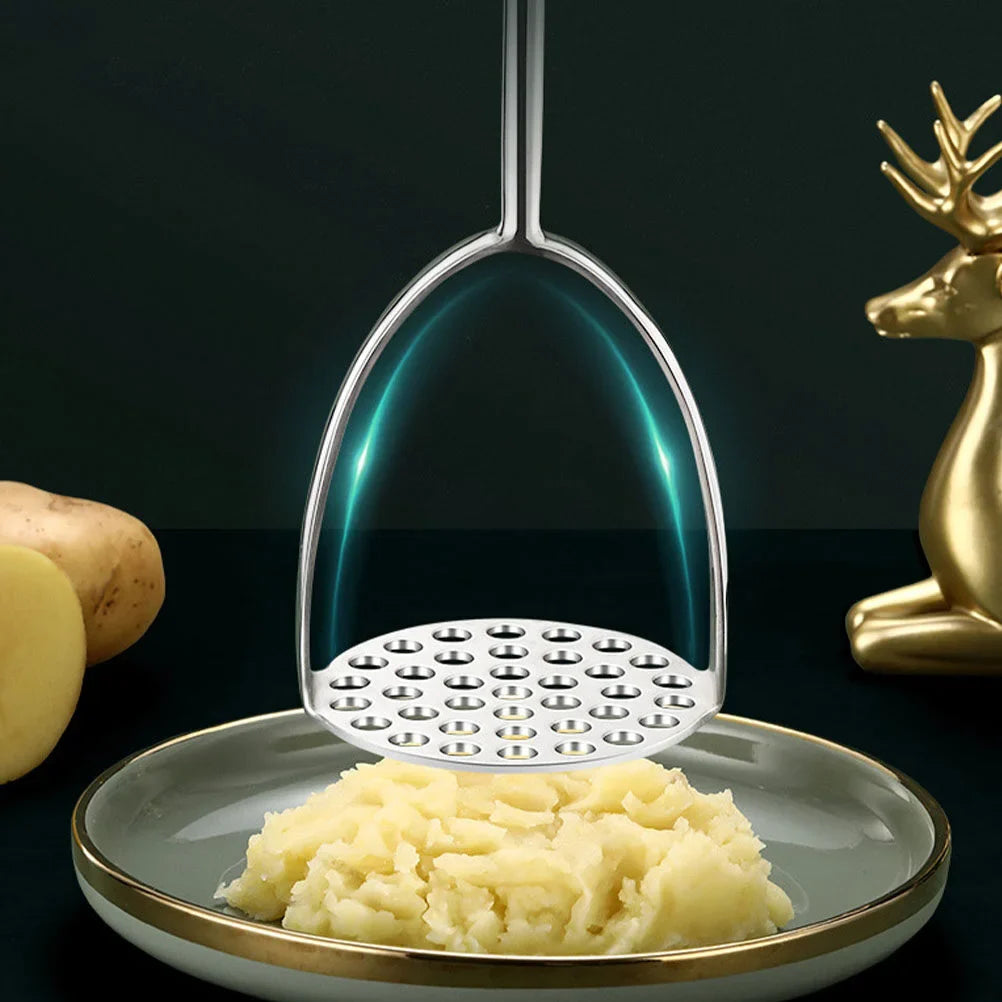 RVS Aardappelstamper - Houten Handvatten - Duurzaam en Efficiënt-Kitchen Tools and Accessories-De Bazelaar