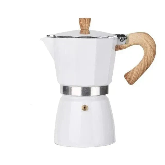 Stovetop Moka Pot - Houten Handvat - Krachtige Koffieervaring-Coffee & Tea-De Bazelaar