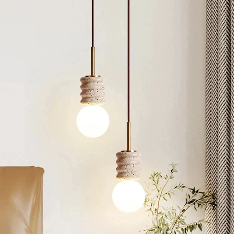 Elegante LED Hanglamp met Moderne Steenafwerking-light decor-De Bazelaar