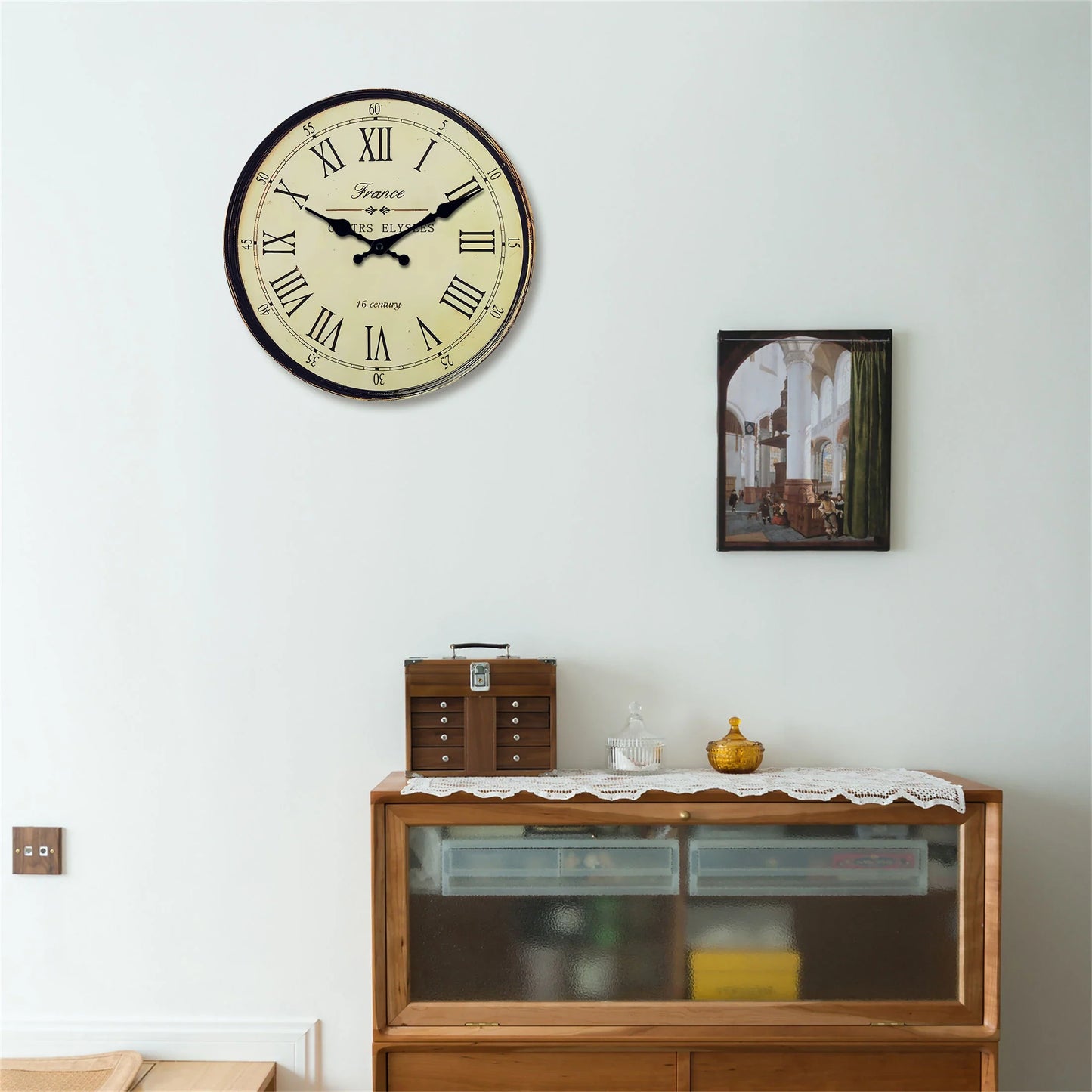 Wandklok - Klassiek Frans Ontwerp - Stille Quartz Beweging-Wall Clocks-De Bazelaar