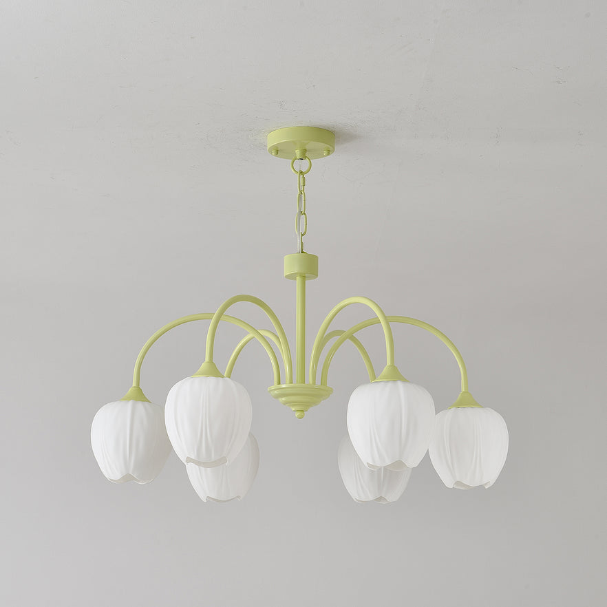 Tulip Elegante Matcha Kroonluchter – Luxe en Sfeervol Design-lamp-De Bazelaar
