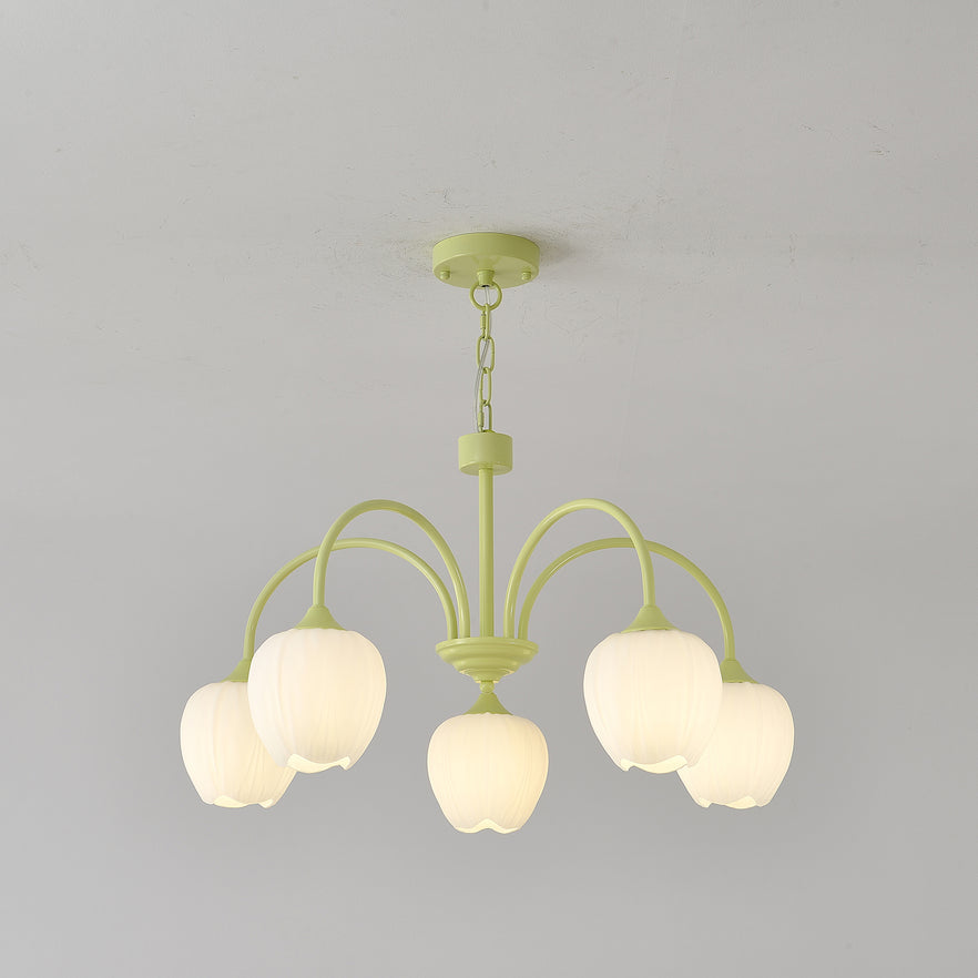 Tulip Elegante Matcha Kroonluchter – Luxe en Sfeervol Design-lamp-De Bazelaar