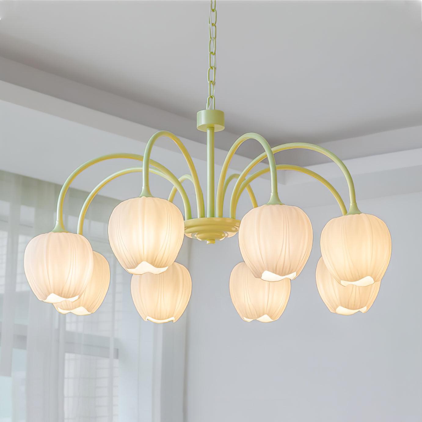 Tulip Elegante Matcha Kroonluchter – Luxe en Sfeervol Design-lamp-De Bazelaar