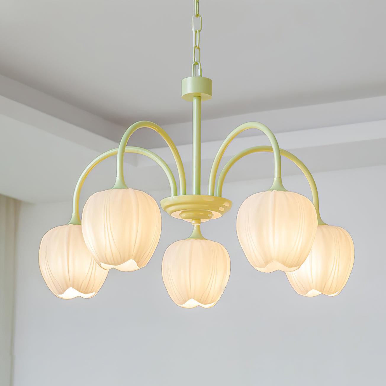 Tulip Elegante Matcha Kroonluchter – Luxe en Sfeervol Design-lamp-De Bazelaar