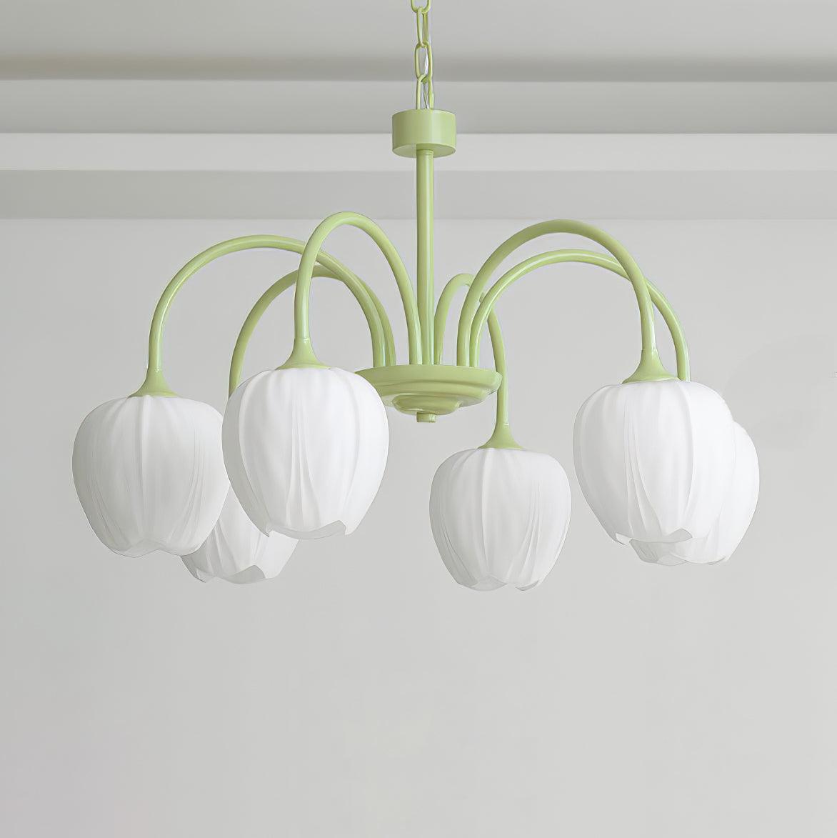 Tulip Elegante Matcha Kroonluchter – Luxe en Sfeervol Design-lamp-De Bazelaar