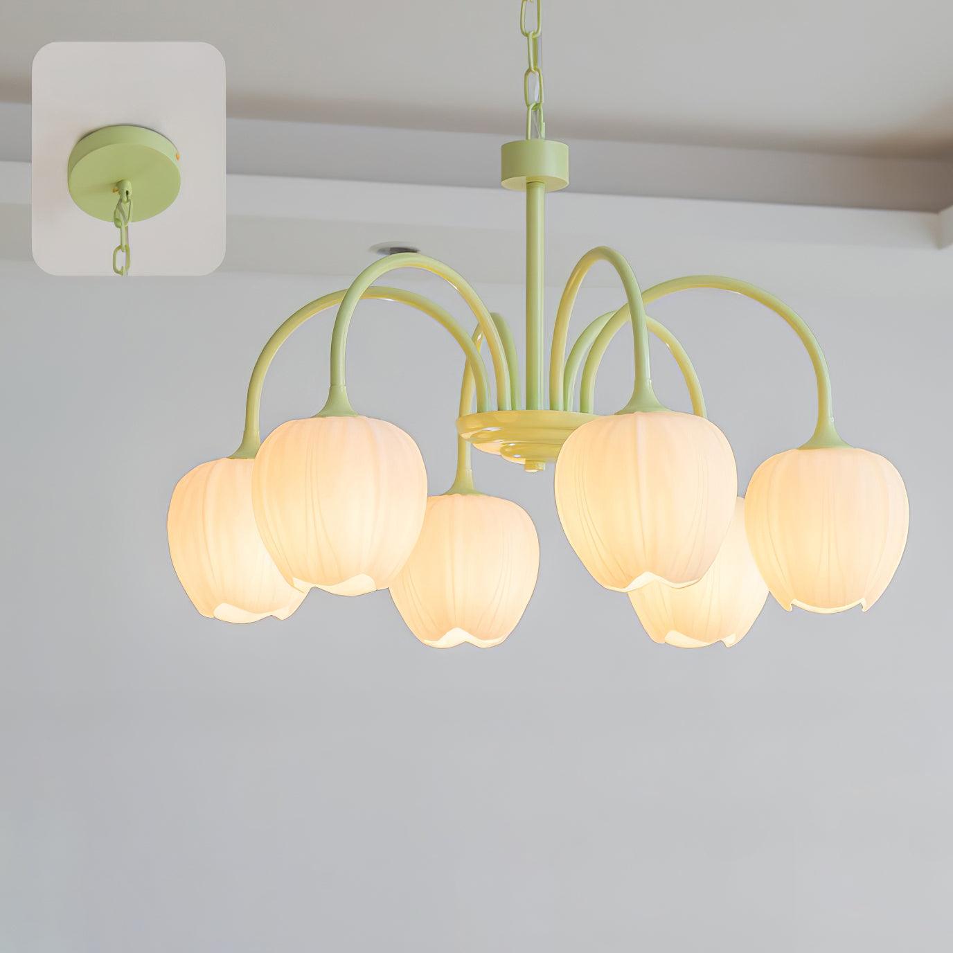 Tulip Elegante Matcha Kroonluchter – Luxe en Sfeervol Design-lamp-De Bazelaar