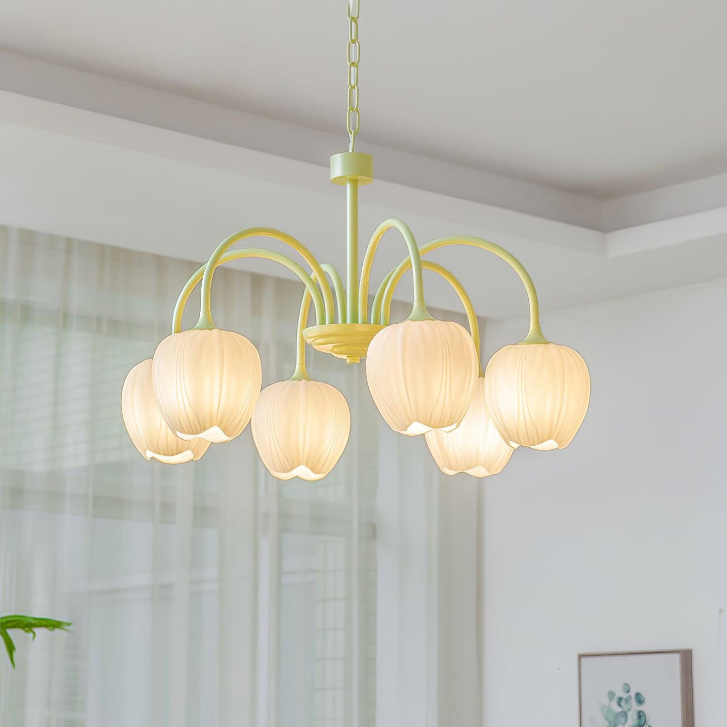 Tulip Elegante Matcha Kroonluchter – Luxe en Sfeervol Design-lamp-De Bazelaar