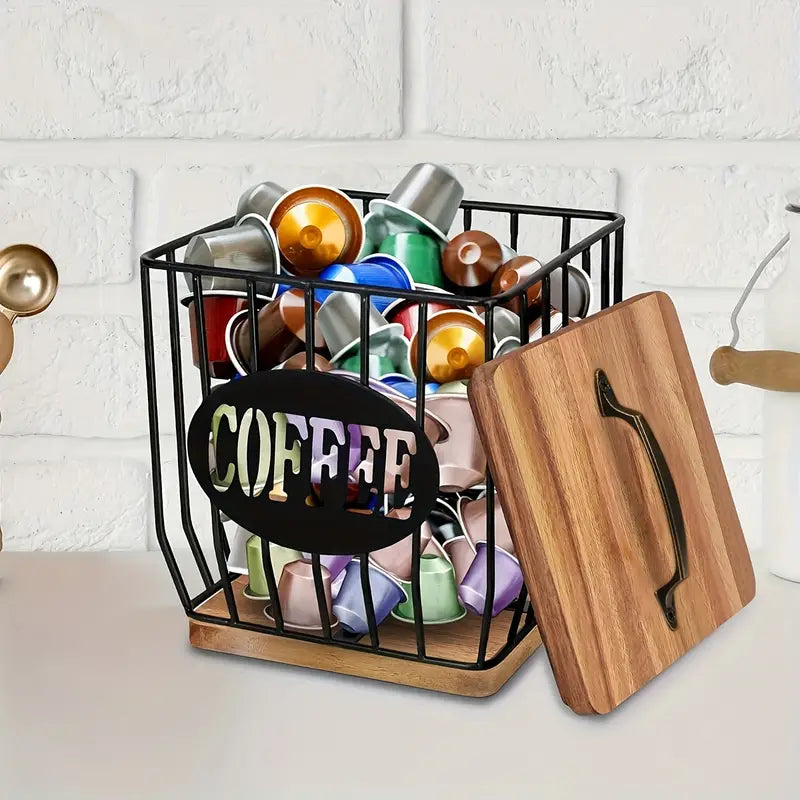Houten Koffiecapsule Mand - Stijlvol - Ruimtebesparend - Duurzaam-Coffee & Tea-De Bazelaar
