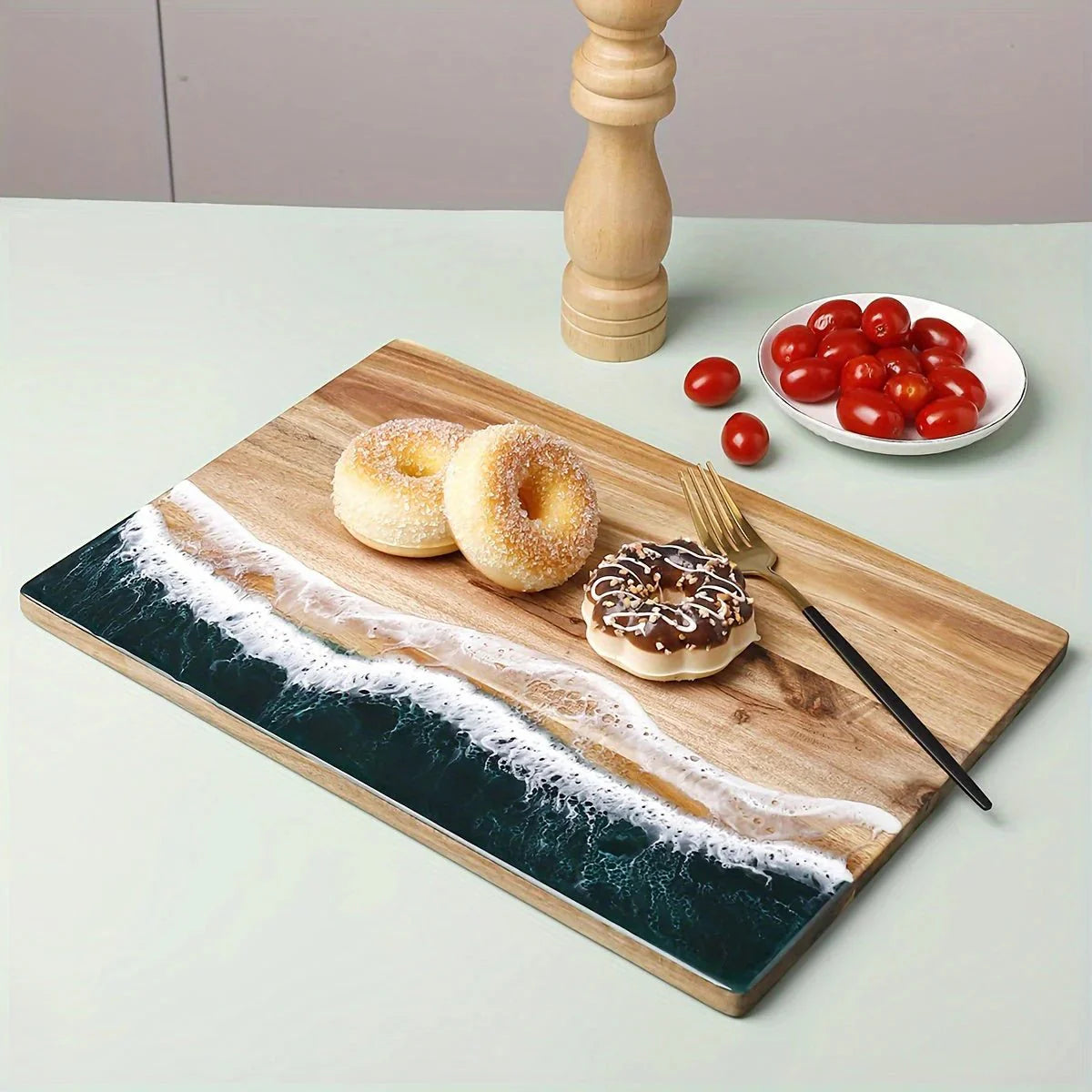 Acacia Houten Snijplank - Oceaan Ontwerp - Duurzaam en Stijlvol-Cutting & Serving Boards-De Bazelaar