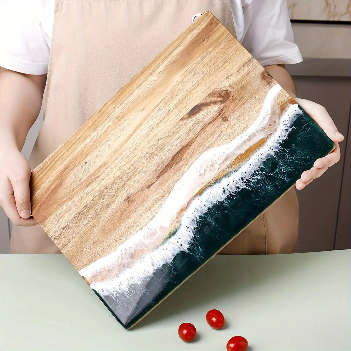 Acacia Houten Snijplank - Oceaan Ontwerp - Duurzaam en Stijlvol-Cutting & Serving Boards-De Bazelaar