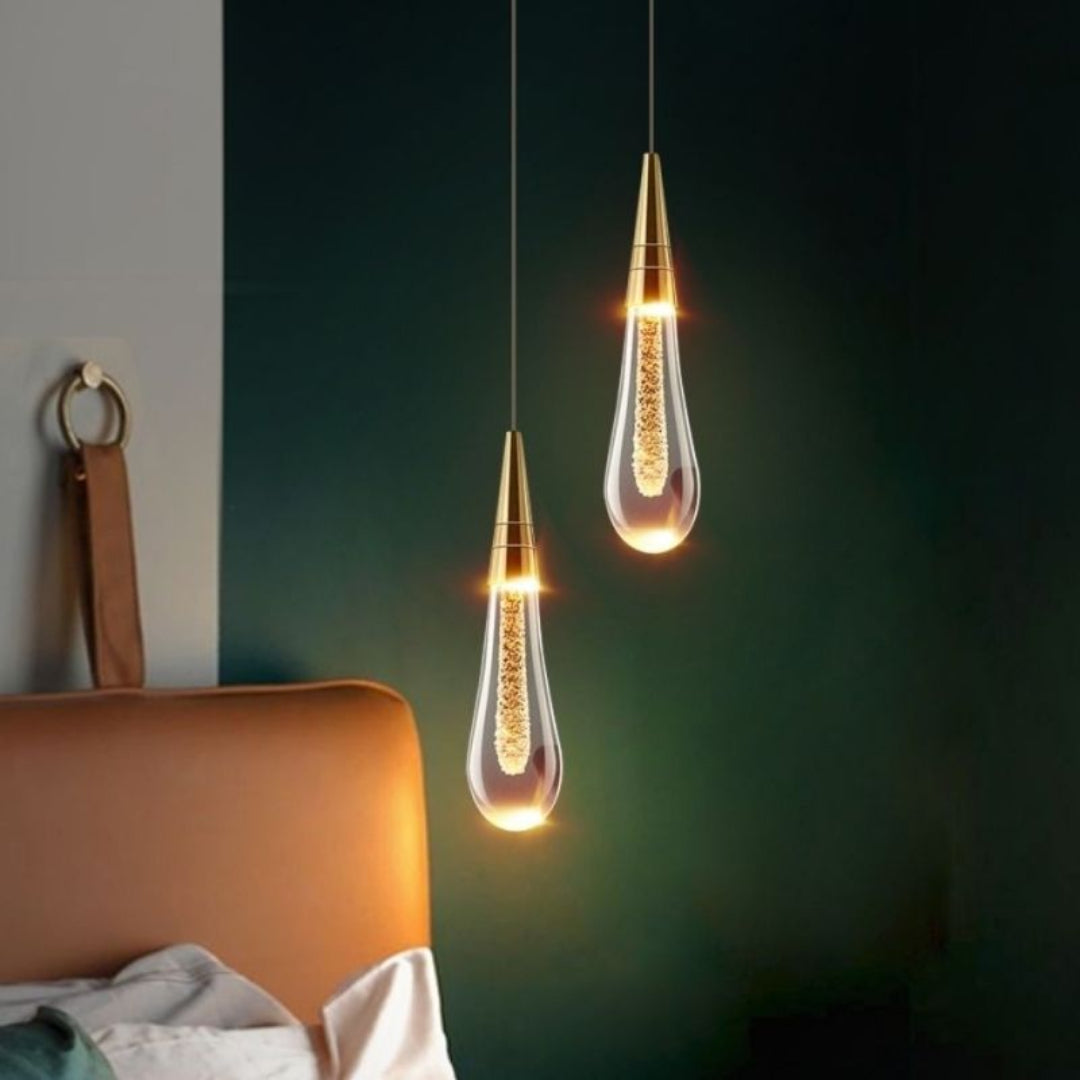 Elegante Gold Hanglamp in Druppelvorm – Luxe voor Elke Ruimte