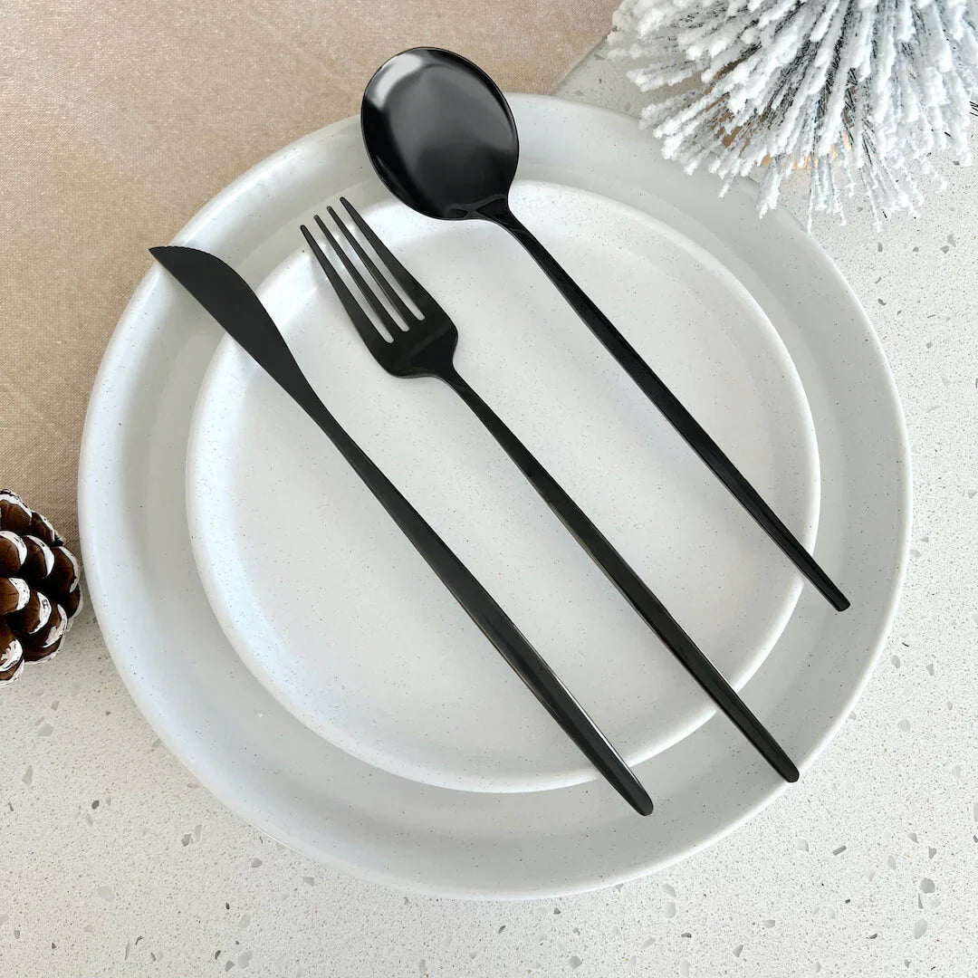 Zwart Modern Bestek Set - Gedurfd & Elegant - Uniek Dineren-Cutlery Sets-De Bazelaar