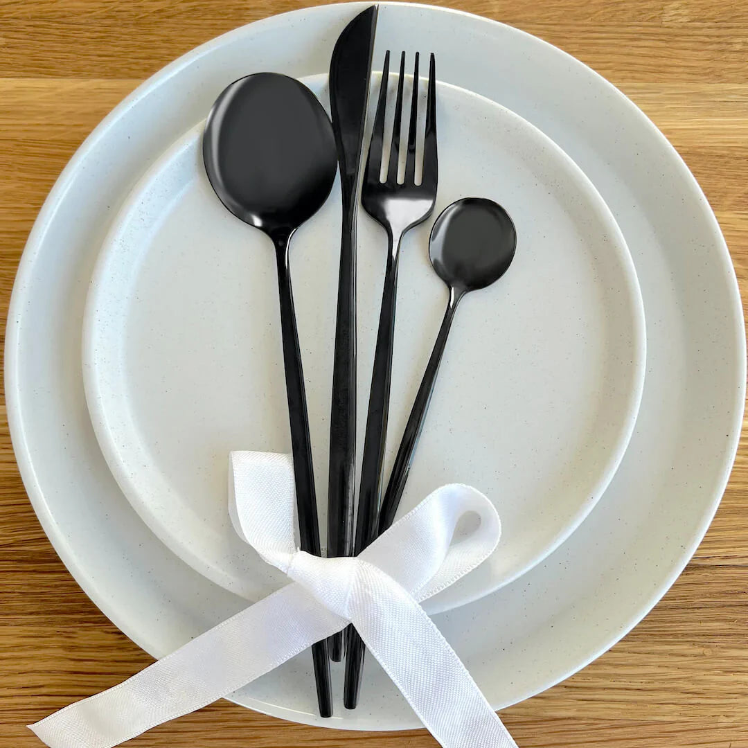 Zwart Modern Bestek Set - Gedurfd & Elegant - Uniek Dineren-Cutlery Sets-De Bazelaar