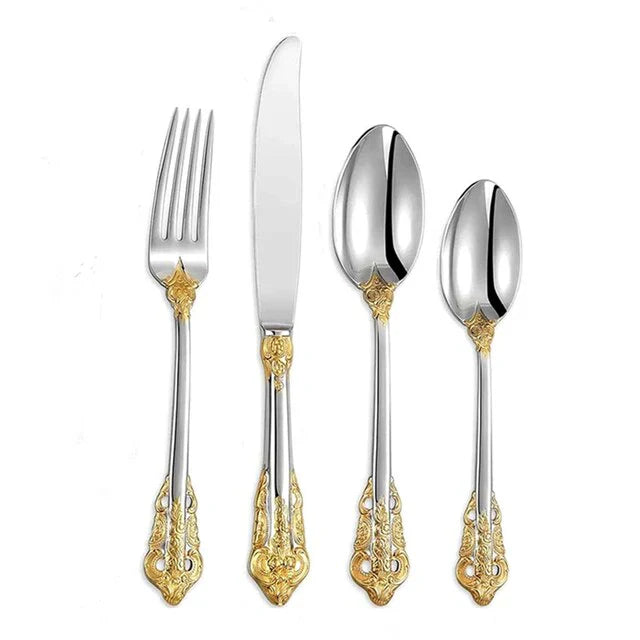 Britse-Inspiratie Bestekset - Tijdloze Elegantie - Perfect voor Dagelijks Dineren-Cutlery Sets-De Bazelaar