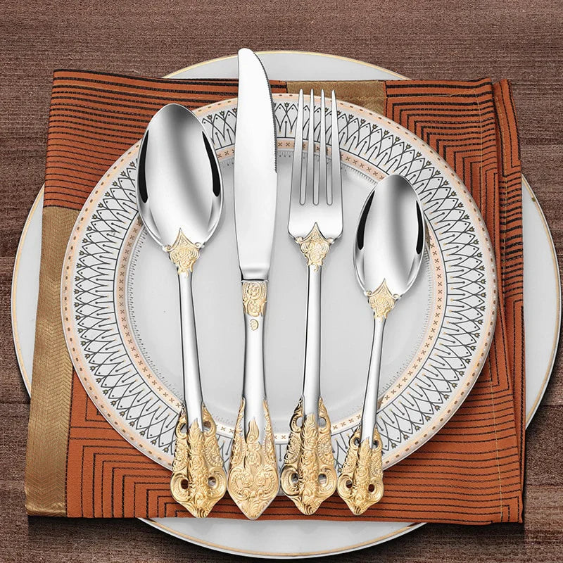 Britse-Inspiratie Bestekset - Tijdloze Elegantie - Perfect voor Dagelijks Dineren-Cutlery Sets-De Bazelaar