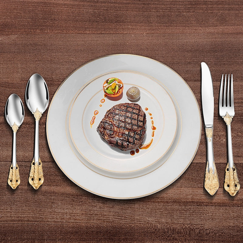 Britse-Inspiratie Bestekset - Tijdloze Elegantie - Perfect voor Dagelijks Dineren-Cutlery Sets-De Bazelaar