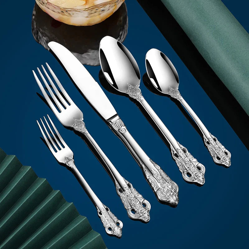 Britse-Inspiratie Bestekset - Tijdloze Elegantie - Perfect voor Dagelijks Dineren-Cutlery Sets-De Bazelaar