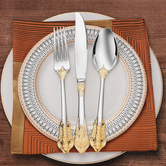 Britse-Inspiratie Bestekset - Tijdloze Elegantie - Perfect voor Dagelijks Dineren-Cutlery Sets-De Bazelaar
