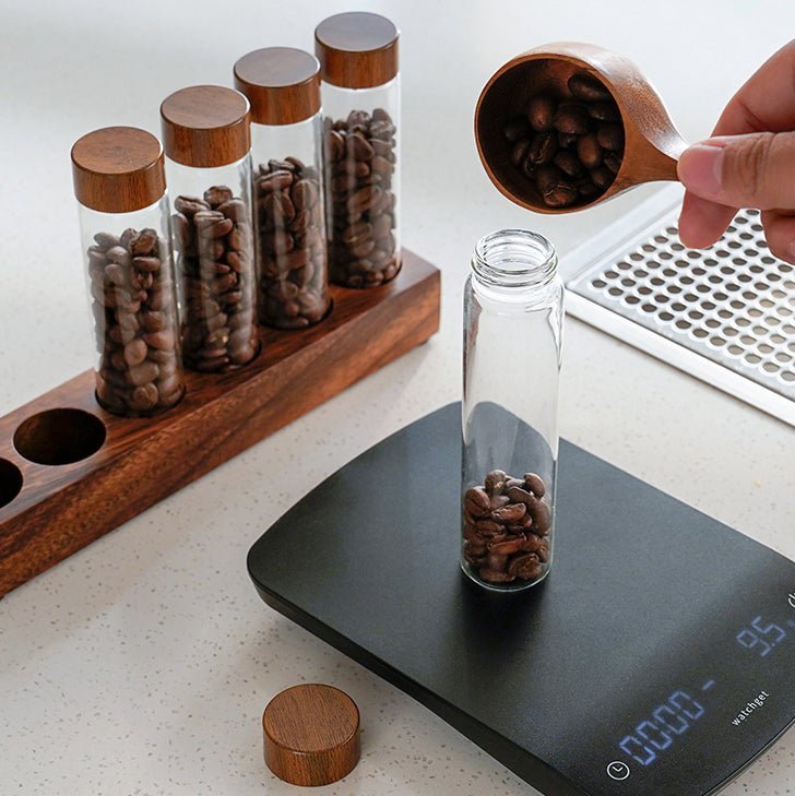 Koffiebonen Opslagcontainer - Glazen Display Rek - Stijlvolle Bewaring-Coffee & Tea-De Bazelaar