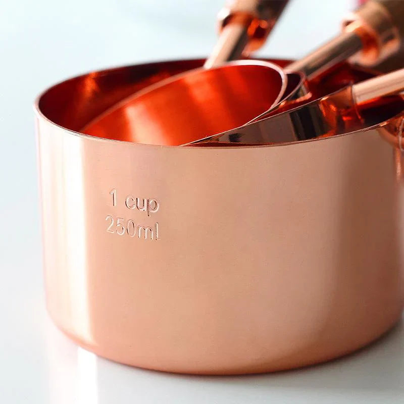 Koper Meetset - Luxe Kopergeplateerde Keuken Essentials - Perfecte Functionaliteit-Kitchen Tools and Accessories-De Bazelaar