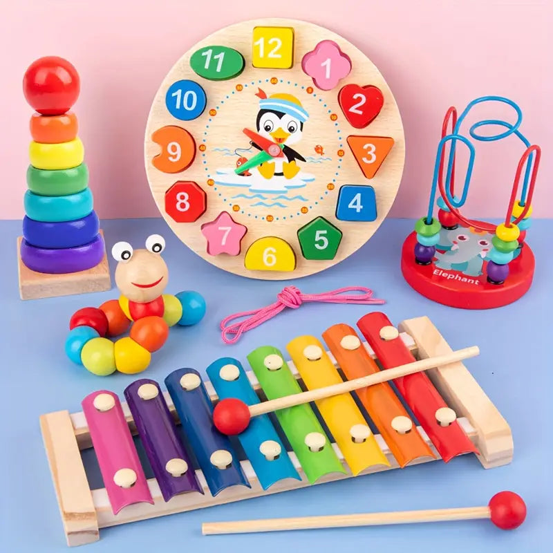5-in-1 Montessori Speelset - Creatief Spelplezier - Ontwikkel Vaardigheden-Toys-De Bazelaar
