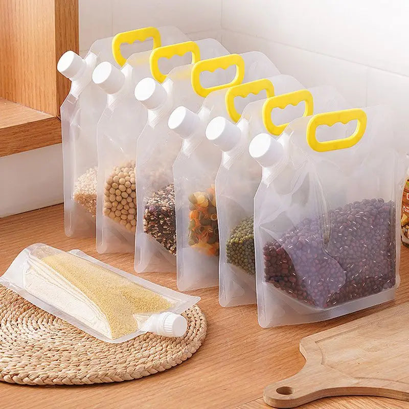 Draagbare Transparante Graanopslagzakken - Handig - Duurzaam - Ruimtebesparend-Kitchen Tools and Accessories-De Bazelaar