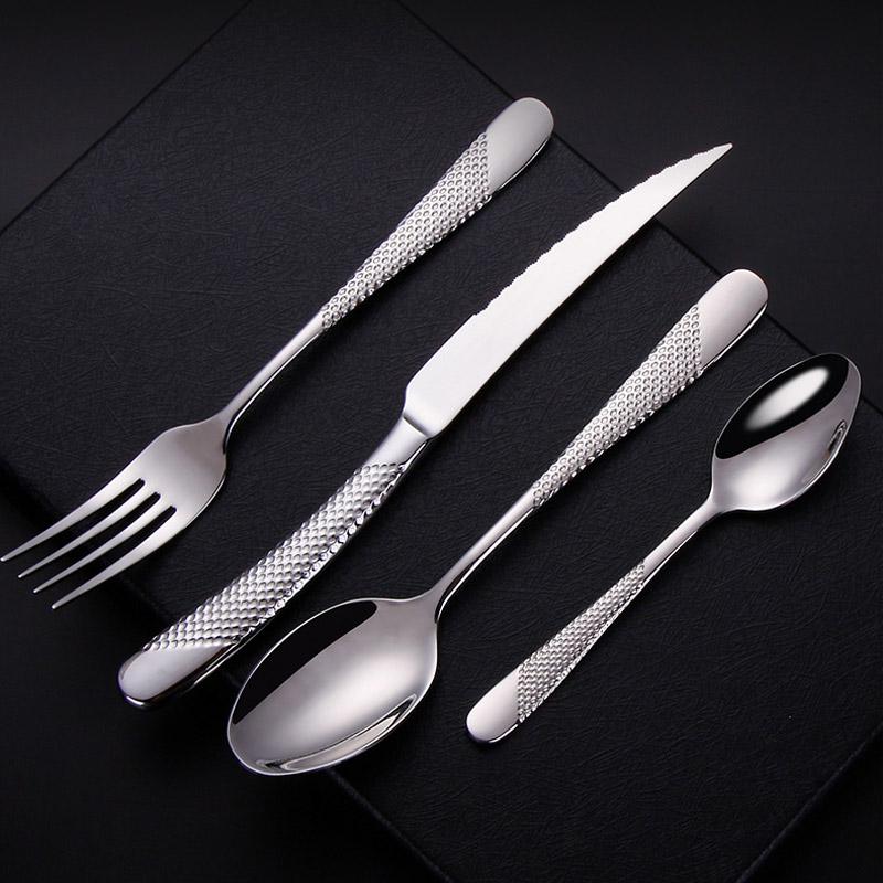 Drillan Bestekset - 304 RVS - Luxe Textuur - Duurzaam en Stijlvol-Cutlery Sets-De Bazelaar