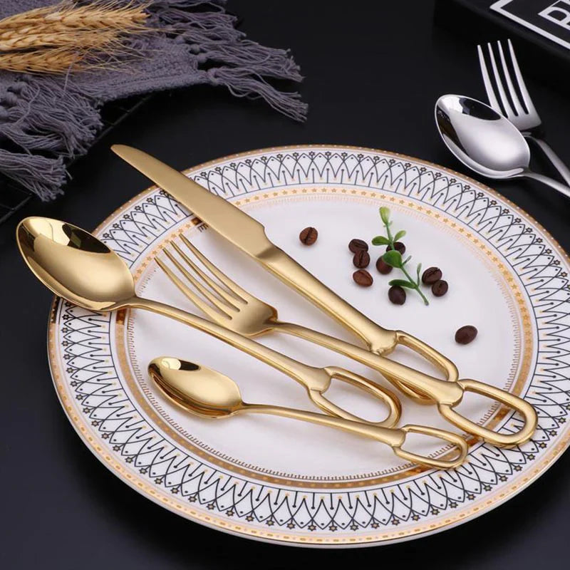 Elegance Ringlet Bestekset - 18/10 RVS - Stijlvolle Ringhandgreep-Cutlery Sets-De Bazelaar