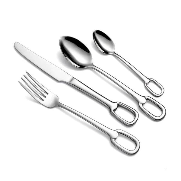 Elegance Ringlet Bestekset - 18/10 RVS - Stijlvolle Ringhandgreep-Cutlery Sets-De Bazelaar