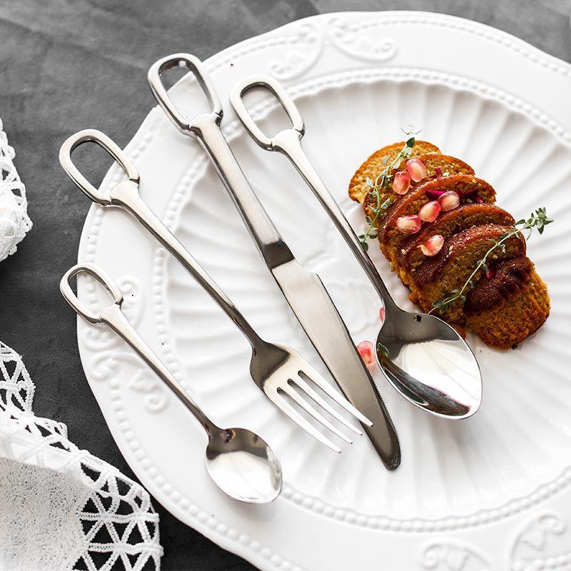 Elegance Ringlet Bestekset - 18/10 RVS - Stijlvolle Ringhandgreep-Cutlery Sets-De Bazelaar