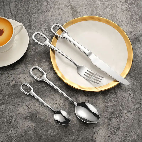 Elegance Ringlet Bestekset - 18/10 RVS - Stijlvolle Ringhandgreep-Cutlery Sets-De Bazelaar