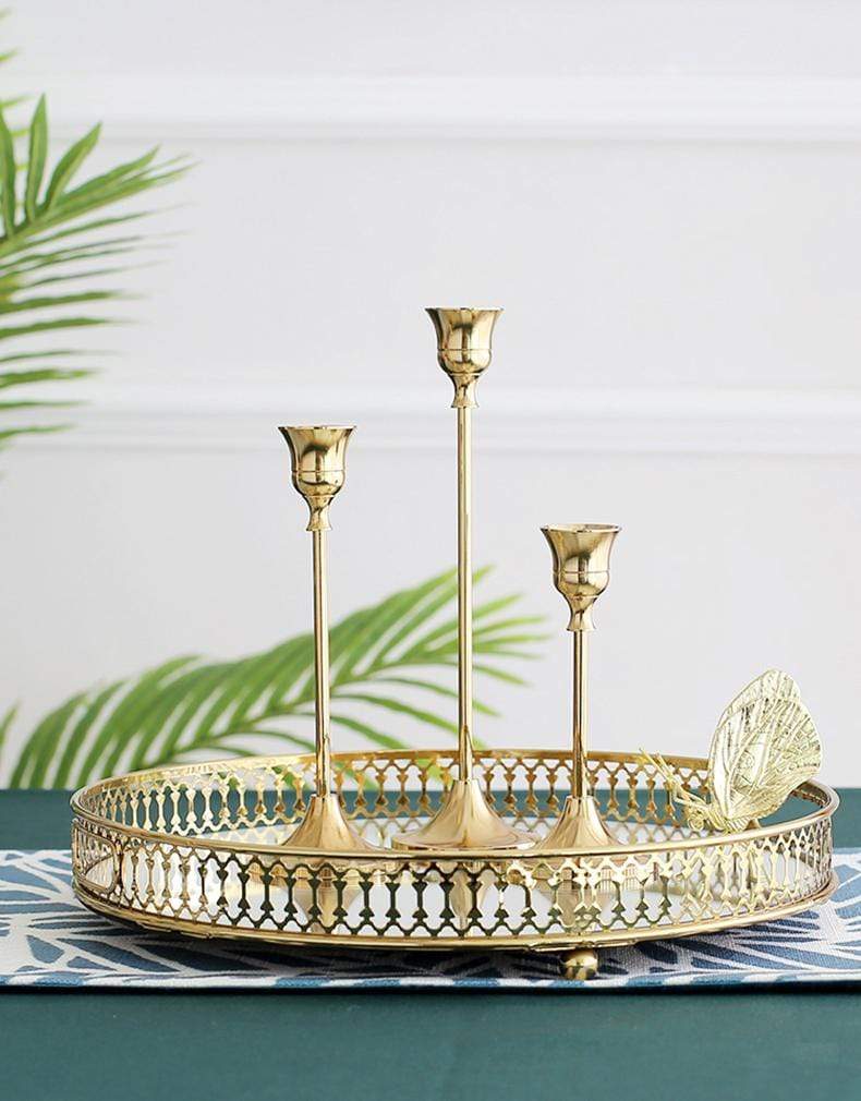 Elegante Klassieke Kaarsenhouder - 3-delige Set - Stijlvol & Tijdloos-Tableware & Dining Accessories-De Bazelaar