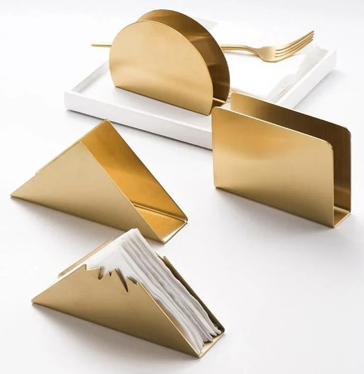 Elegante Gouden RVS Servethouder - Stijlvol - Duurzaam - Functioneel-Tableware & Dining Accessories-De Bazelaar