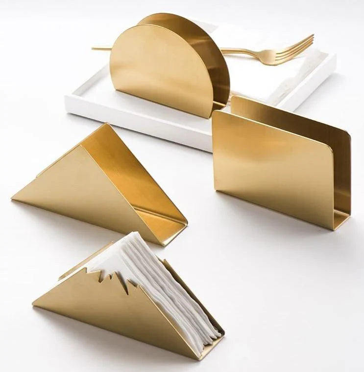 Elegante Gouden RVS Servethouder - Stijlvol - Duurzaam - Functioneel-Tableware & Dining Accessories-De Bazelaar