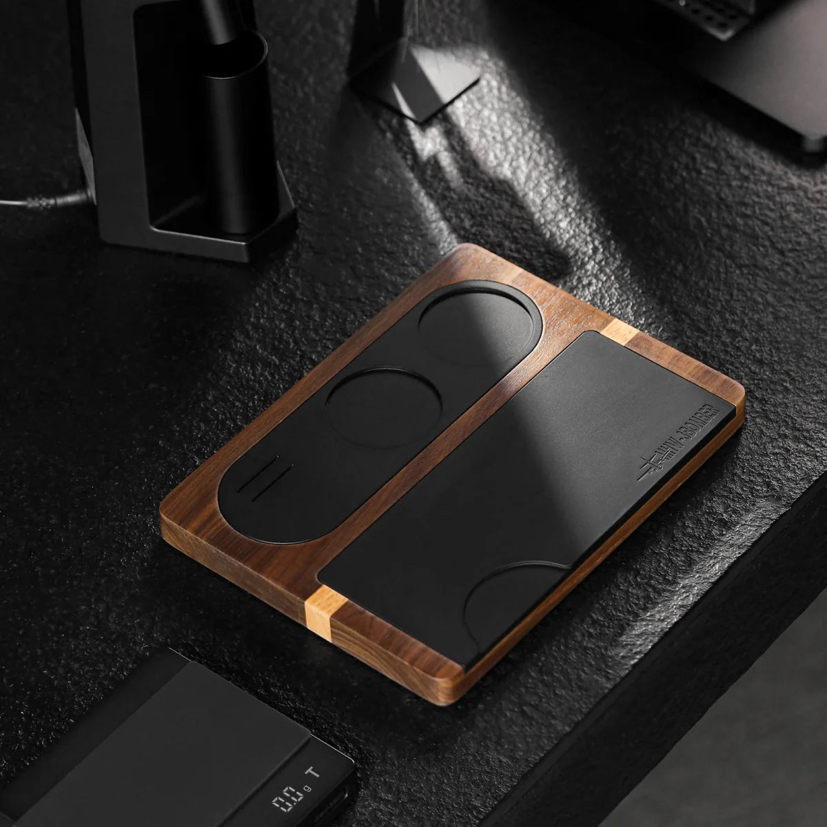Espresso Tampstation - Houten Basis met Siliconen Pad-Coffee & Tea-De Bazelaar